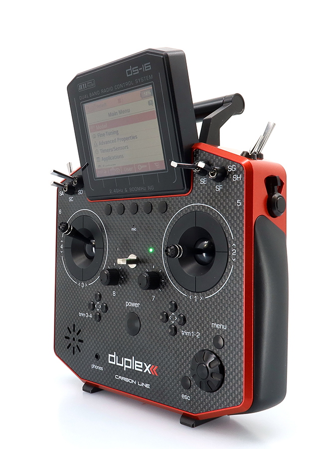 Levně DS-16 II Carbon Line Red Lakovaný vysílač Jeti Duplex